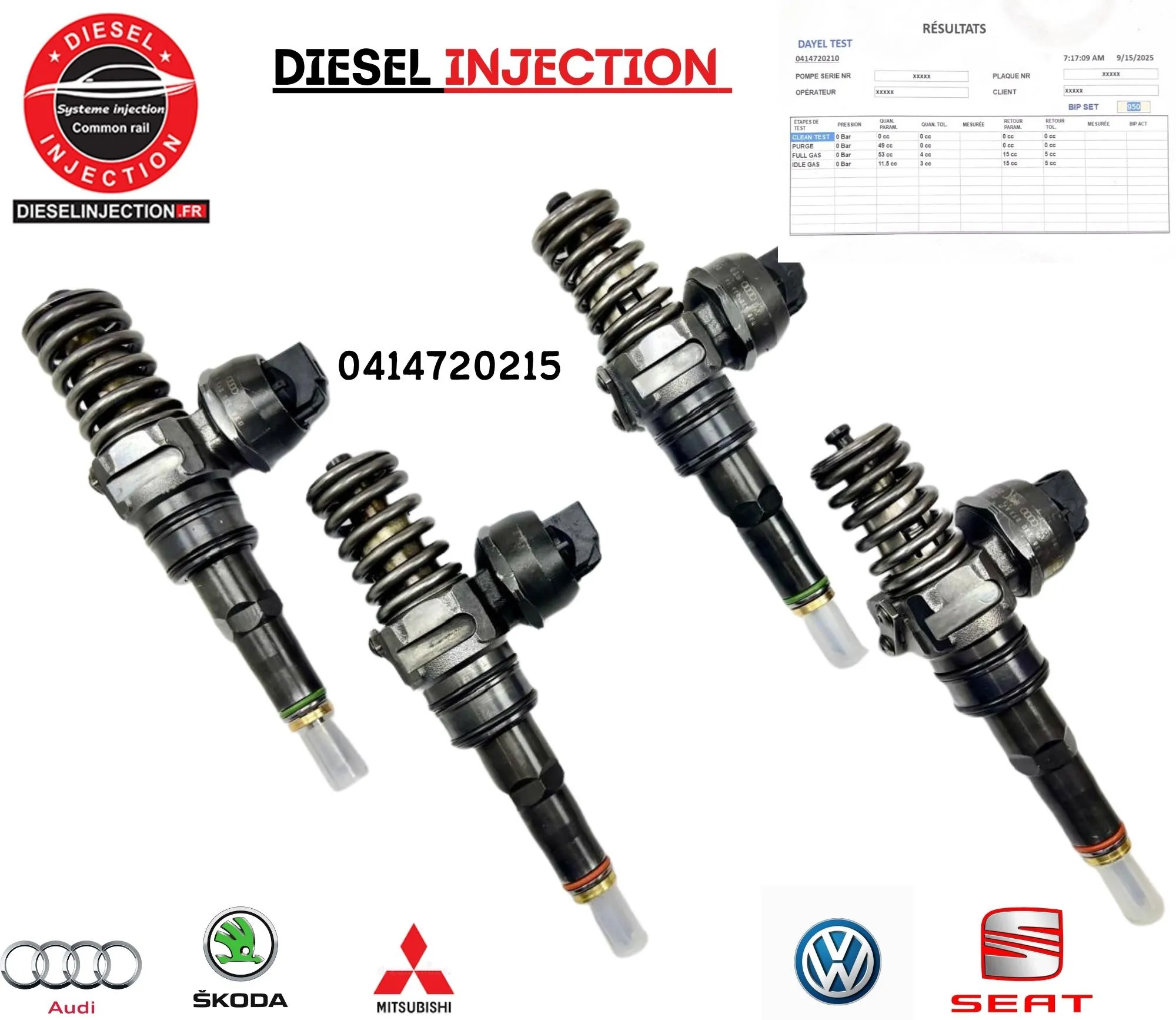 4 x Injecteur pompe BOSCH 0414720265-04147202150414720215, 0414720265, 0414720202, 0414720206, 0414720208/213