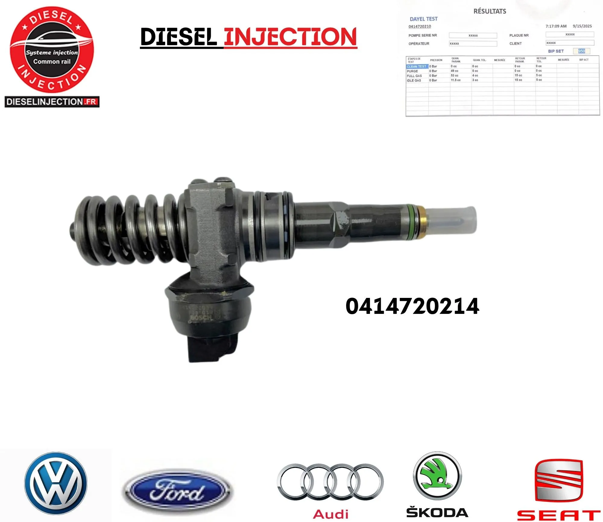 Injecteur pompe bosch 038130073BA - 0414720214038130073BA 0414720216